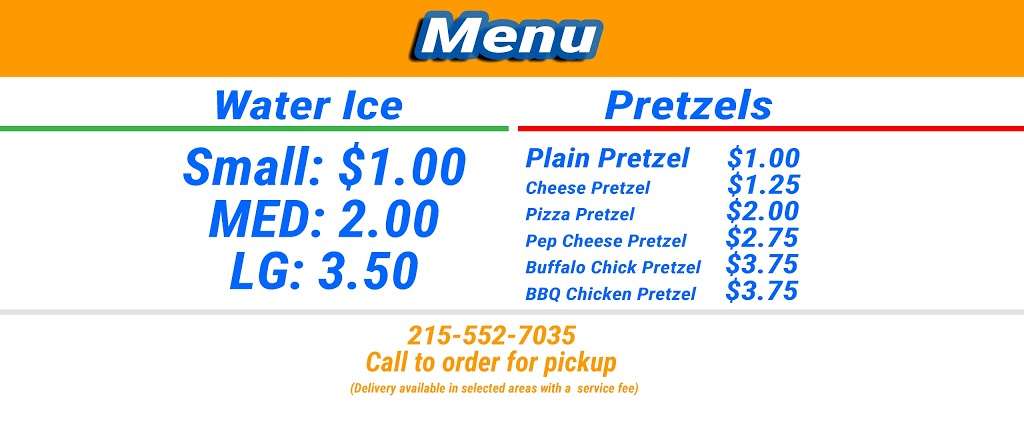 Paradice Water Ice & Gourmet Pretzels | 4152 I St, Philadelphia, PA 19124, USA | Phone: (215) 552-7035