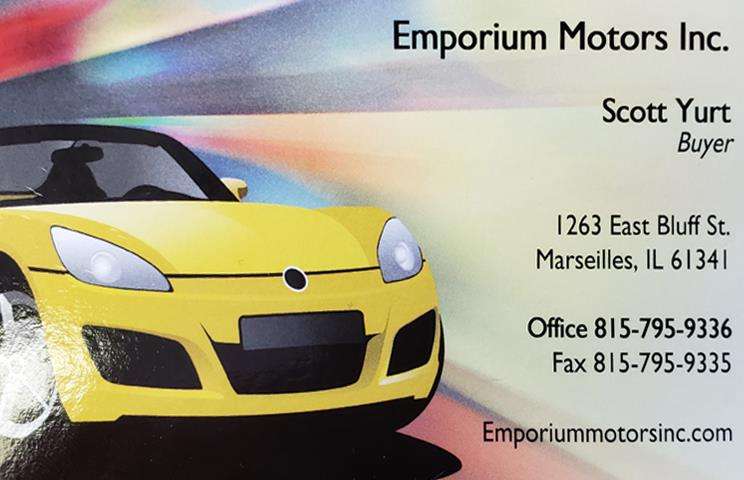 Emporium Motors, Inc. | 1263 E Bluff St, Marseilles, IL 61341, USA | Phone: (815) 795-9336