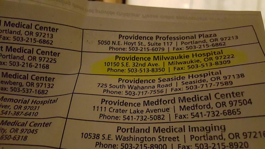 Providence Milwaukie Hospital | 10150 SE 32nd Ave, Milwaukie, OR 97222, USA | Phone: (503) 513-8300