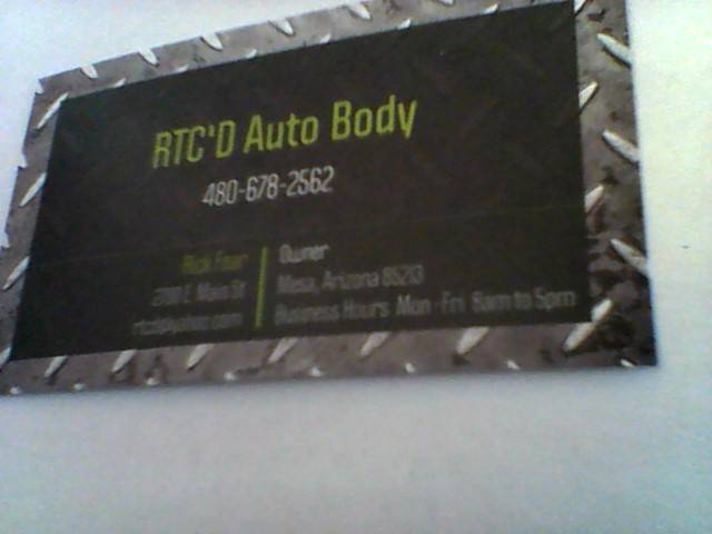 RTCD Auto Body | 2700 E Main St, Mesa, AZ 85213, USA | Phone: (480) 833-1759
