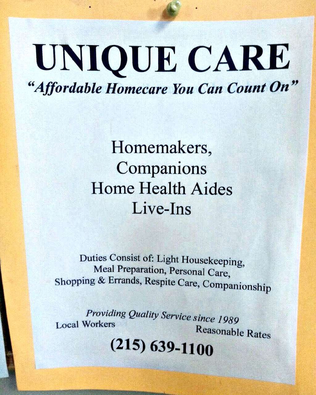 Unique Care | 1230 Bristol Pike, Bensalem, PA 19020 | Phone: (215) 639-1100