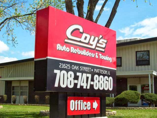 Coys Auto Rebuilders & Towing Service | 21625 Oak St, Matteson, IL 60443, USA | Phone: (708) 747-8860