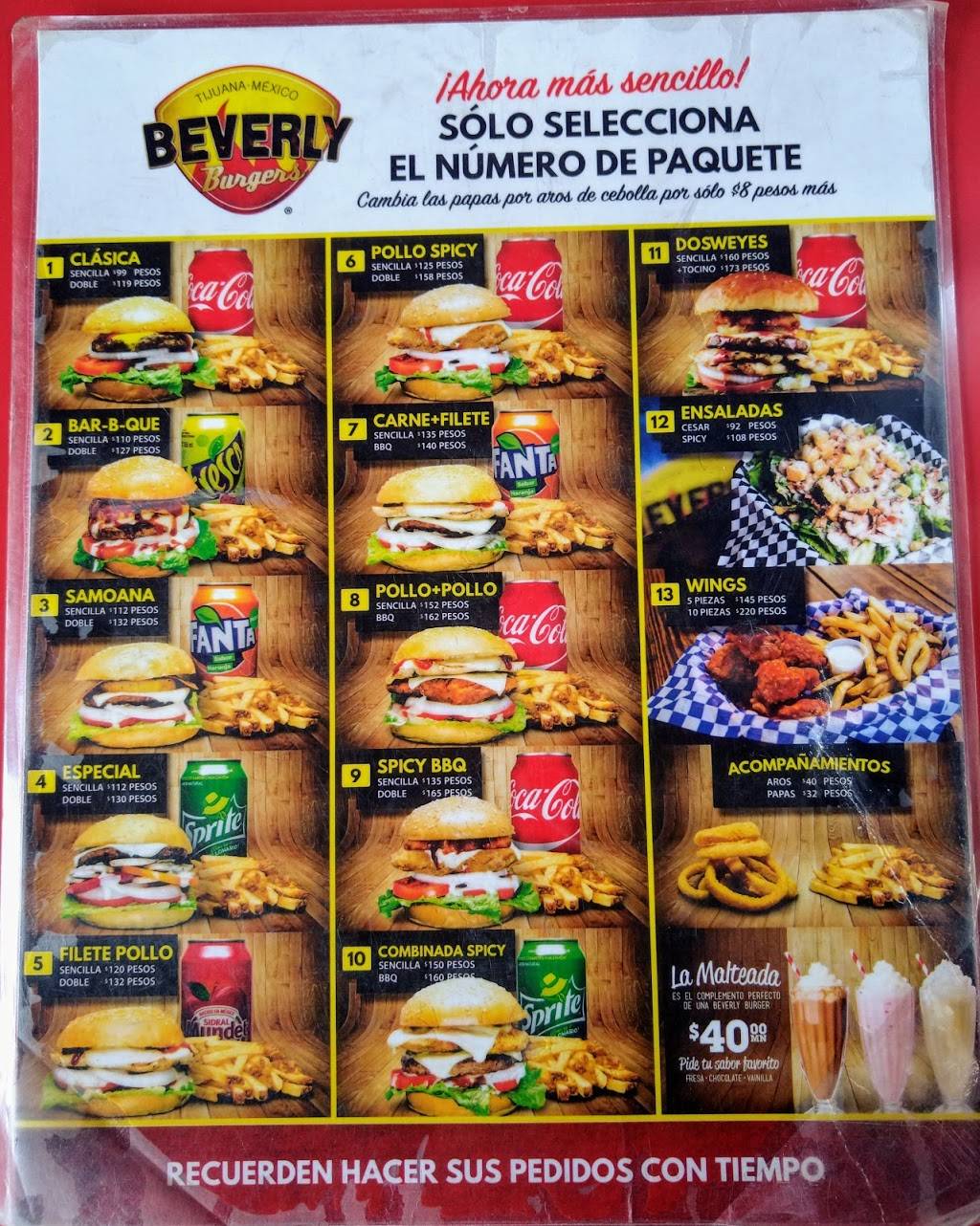 BEVERLY BURGERS PACIFICO | Acapulco 8937, Parque Industrial Pacifico III, 22643 Tijuana, B.C., Mexico | Phone: 664 969 9090