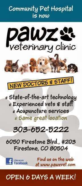 Pawz Veterinary Clinic | 6050 Firestone Blvd, Firestone, CO 80504, USA | Phone: (303) 652-5222