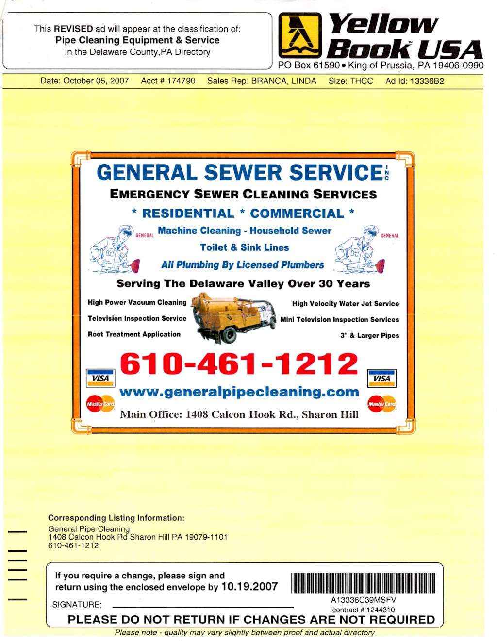 General Pipe Cleaning | 1408 Calcon Hook Rd, Sharon Hill, PA 19079, USA | Phone: (610) 461-1212