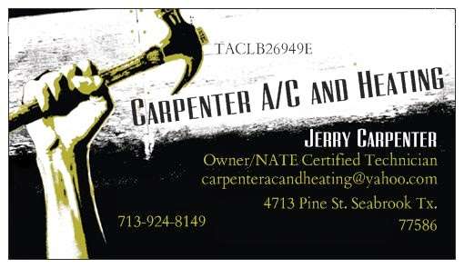 Carpenter Air Conditioning and Heating | 4713 Pine St, Seabrook, TX 77586, USA | Phone: (713) 924-8149