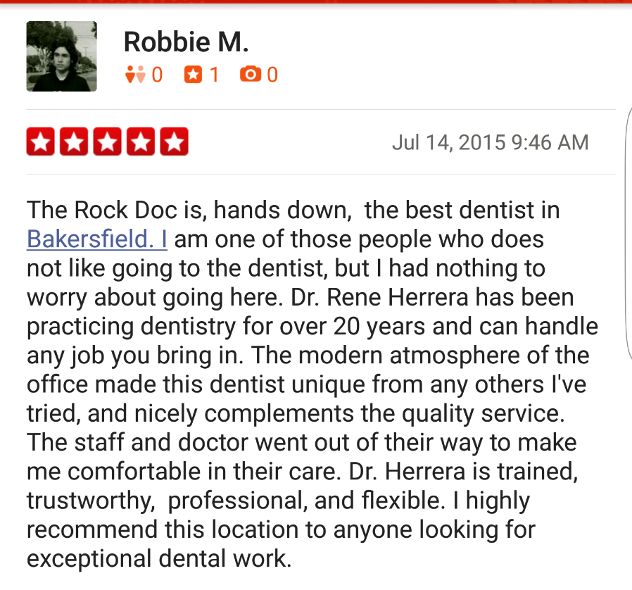 Rock Doc Dentistry/Rene Herrera DDS | 1029 Stine Rd, Bakersfield, CA 93309, USA | Phone: (661) 836-6651
