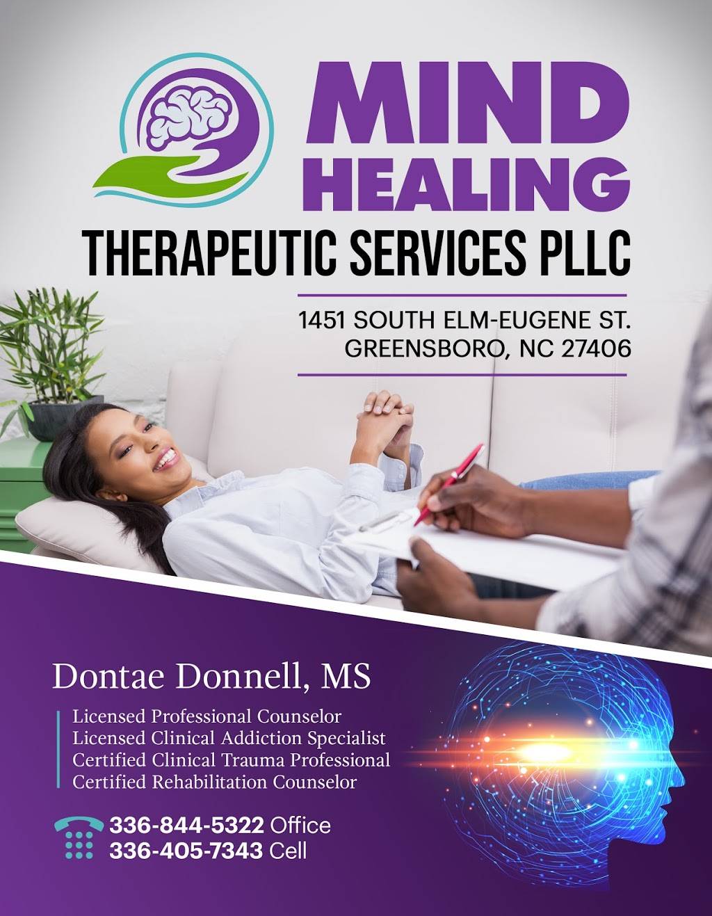 Mind Healing Therapeutic Services PLLC | 1451 S Elm-Eugene St, Greensboro, NC 27406, USA | Phone: (336) 844-5322