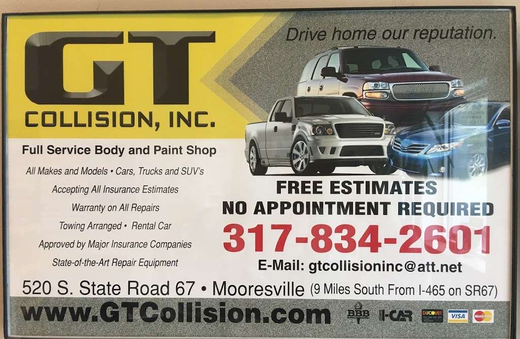 Gt Collision, Inc. | 520 IN-67, Mooresville, IN 46158, USA | Phone: (317) 834-2601