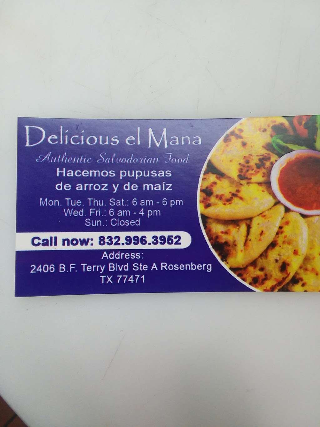 Delicious El Mana | 2406 B F Terry Blvd, Rosenberg, TX 77471, USA | Phone: (832) 996-3952