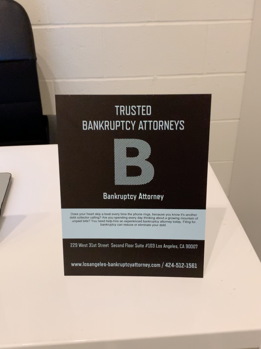 Bankruptcy Attorney Law Firm | 229 West 31st Street Second Floor Suite #103, Los Angeles, CA 90007 | Phone: (424) 512-1561