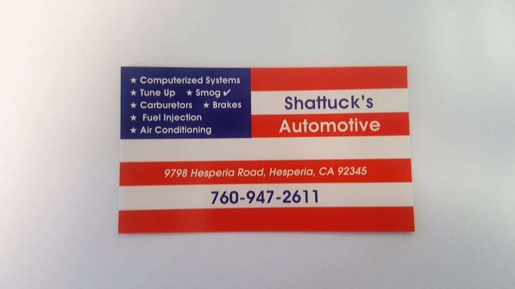 Shattucks Automotive Inc. | 9798 Hesperia Rd # B, Hesperia, CA 92345, USA | Phone: (760) 947-2611