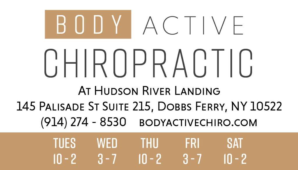 Body Active Chiropractic | 145 Palisade St Suite 215, Dobbs Ferry, NY 10522, USA | Phone: (914) 274-8530