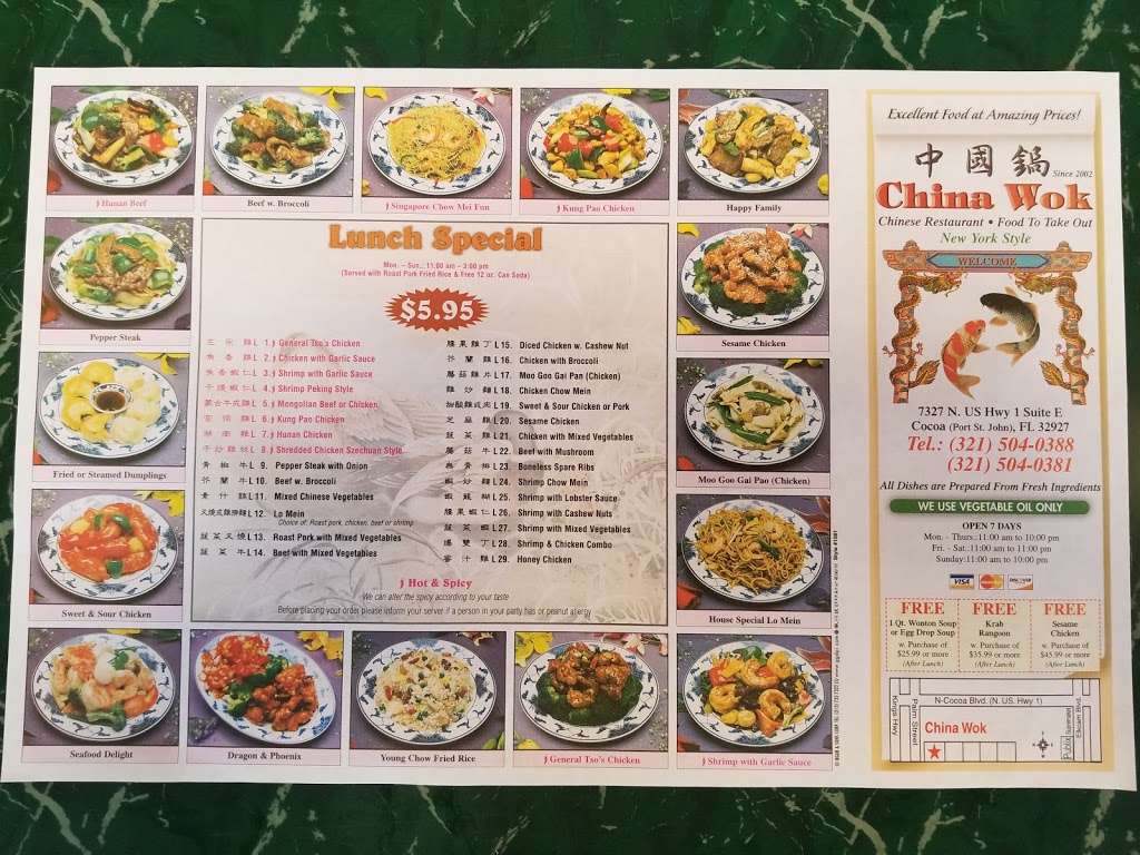 China Wok | 7327 US-1 E, Port St John, FL 32927 | Phone: (321) 504-0388