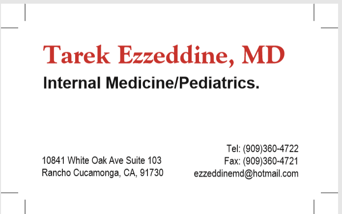 Dr. Tarek Ezzeddine MD | 10841 White Oak Ave #103, Rancho Cucamonga, CA 91730, USA | Phone: (909) 360-4722