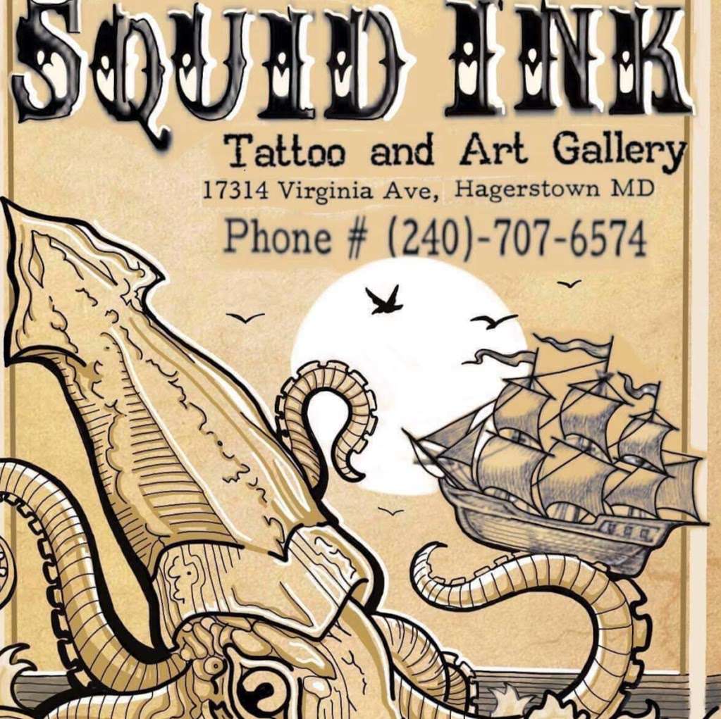 Squid Ink Tattoo and Art Gallery | 17314 Virginia Ave, Hagerstown, MD 21740, USA | Phone: (240) 707-6574
