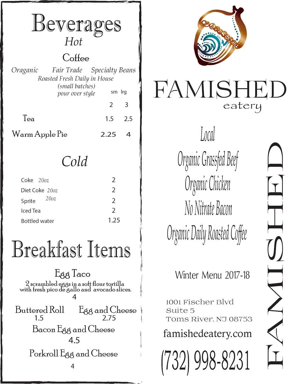 FAMISHED eatery | 3818, 1001 Fischer Blvd suite 5, Toms River, NJ 08753 | Phone: (732) 998-8231