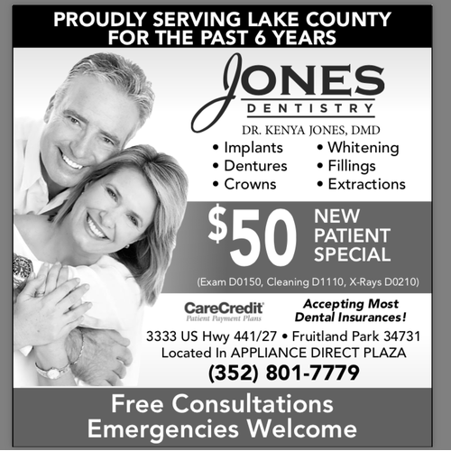 Jones Dentistry | 3333 US Highway 441, US-27, Fruitland Park, FL 34731, USA | Phone: (352) 801-7779