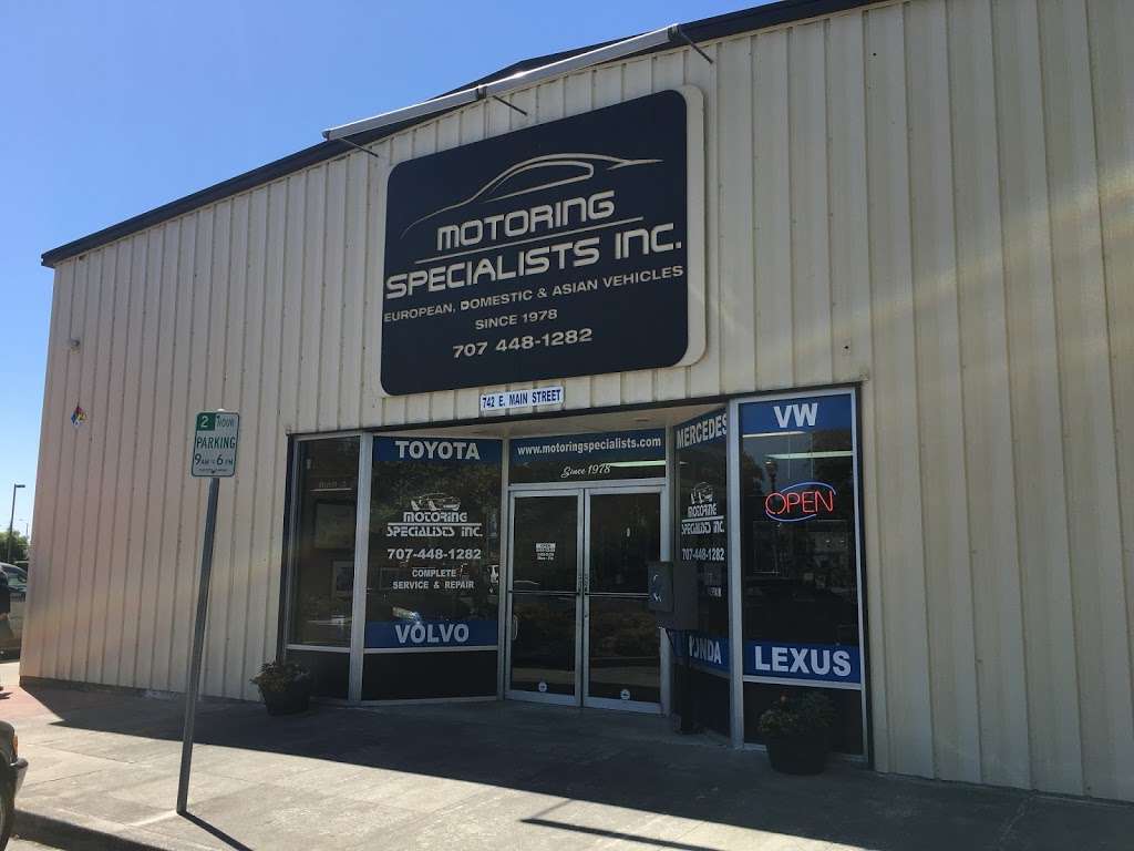 Motoring Specialists Inc | 742 E Main St, Vacaville, CA 95688, United States | Phone: (707) 448-1282