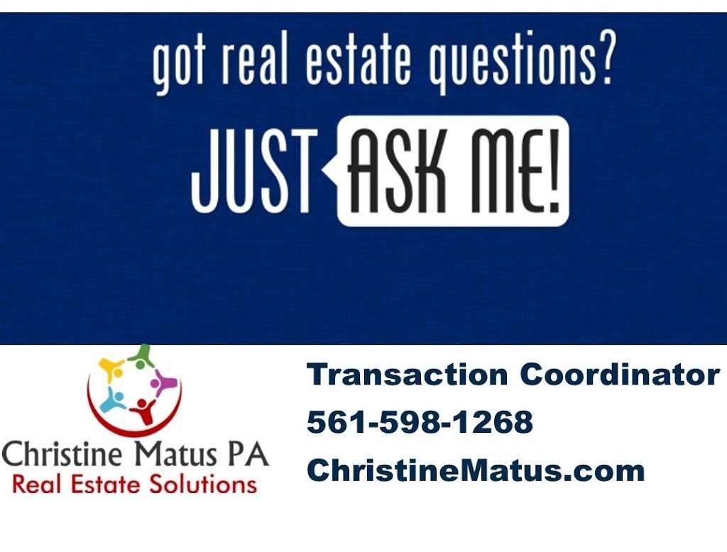 Christine Matus PA, Transaction Coordinators | 11869 Donlin Dr, Wellington, FL 33414, USA | Phone: (561) 598-1268