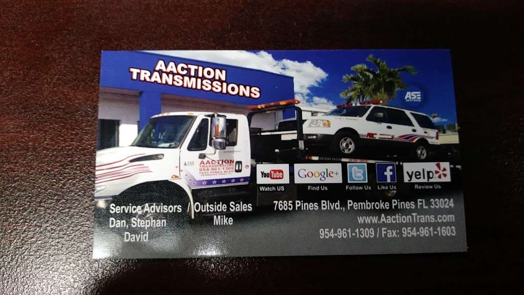 Aaction Transmissions | 7685 Pines Blvd, Pembroke Pines, FL 33024, USA | Phone: (954) 961-1147