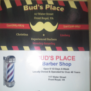 Buds Place Barber Shop | 117 Water St, Front Royal, VA 22630, USA | Phone: (540) 550-0714