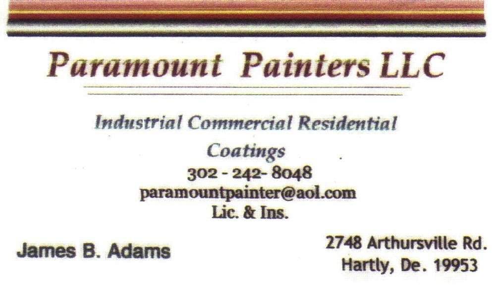 Paramount Painters LLC | 2748 Arthursville Rd, Hartly, DE 19953, USA | Phone: (302) 242-8048