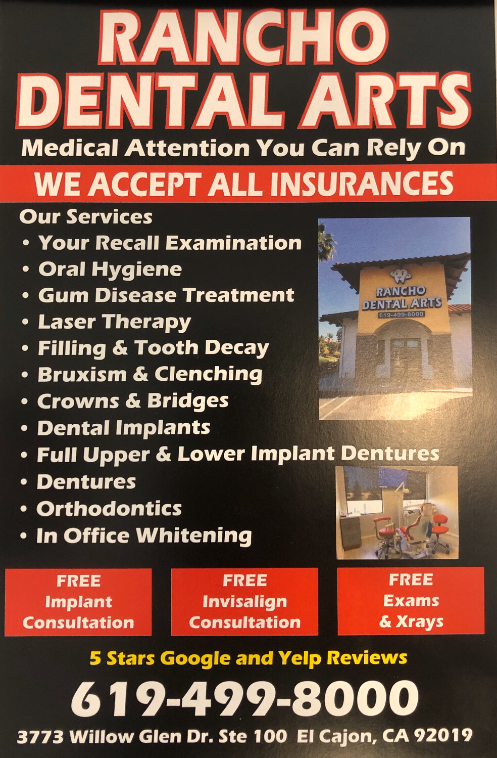 Rancho Dental Arts | 3773 Willow Glen Dr, El Cajon, CA 92019, USA | Phone: (619) 499-8000