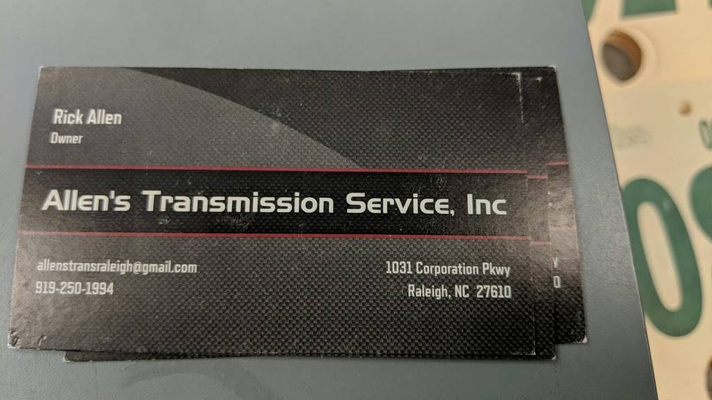 Allens Transmission Service | 1031 Corporation Pkwy, Raleigh, NC 27610, USA | Phone: (919) 250-9112