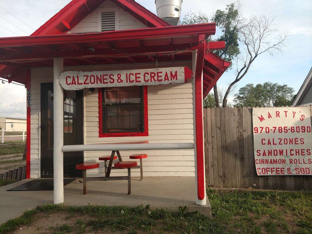 Martys CALZONES & Ice Cream Shop | 301 Goodrich Ave, Platteville, CO 80651, USA | Phone: (970) 785-6090