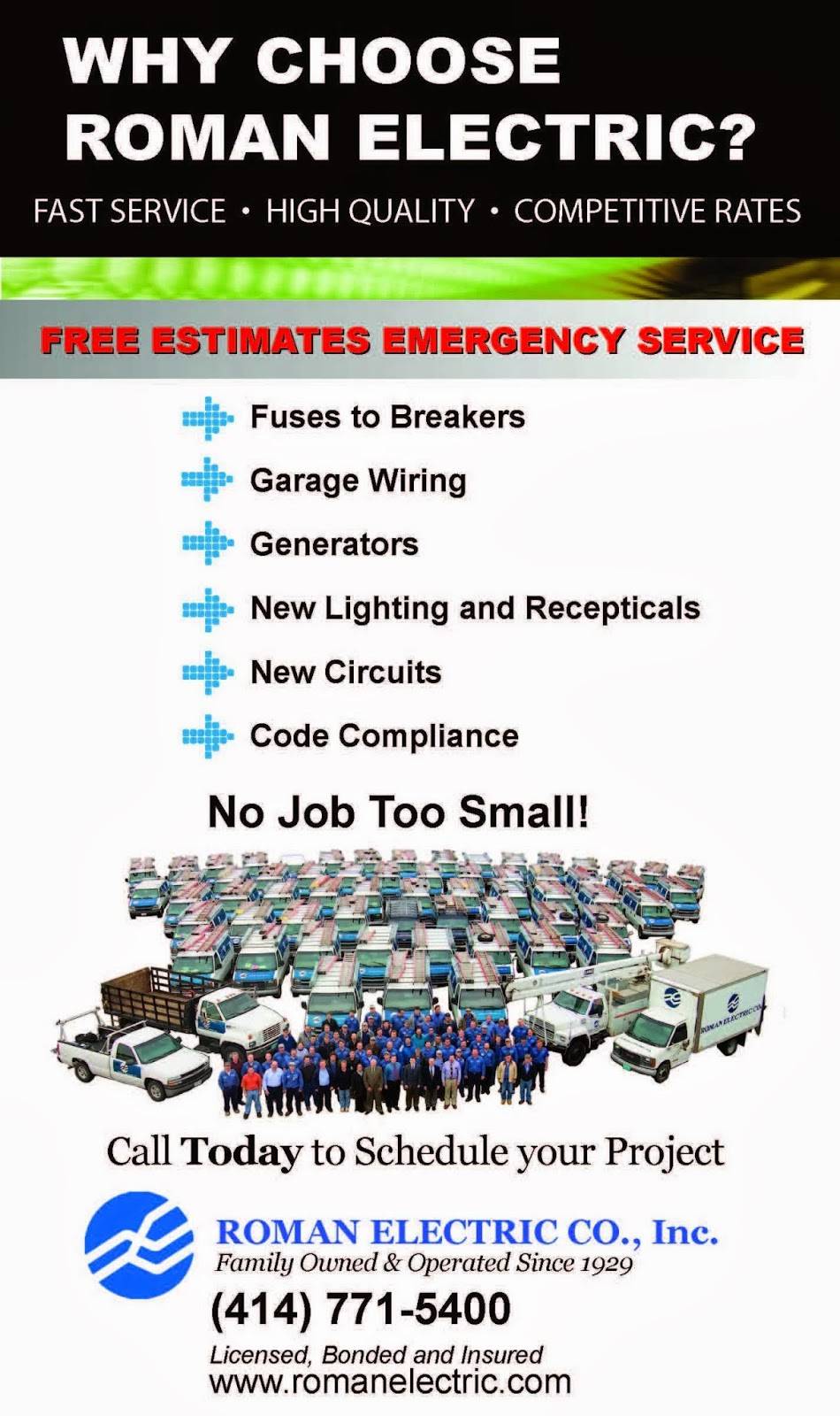 Roman Electric, Plumbing, Heating & Cooling | 640 S 70th St, Milwaukee, WI 53214, USA | Phone: (414) 771-5400