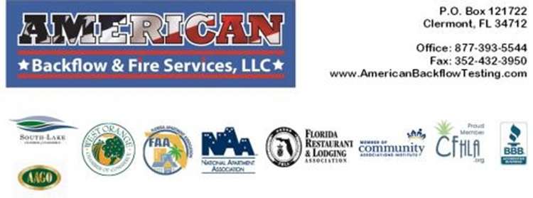 American Backflow & Fire Services, LLC | 1230 Oakley Seaver Dr #302, Clermont, FL 34711, USA | Phone: (877) 393-5544