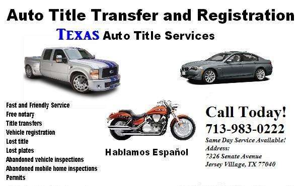 Texas Title Express | 7326 Senate Ave, Houston, TX 77040 | Phone: (713) 983-0222