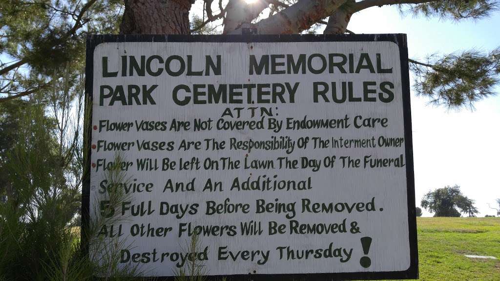 Lincoln Memorial Park | 16701 S Central Ave, Carson, CA 90746, USA | Phone: (310) 635-7441