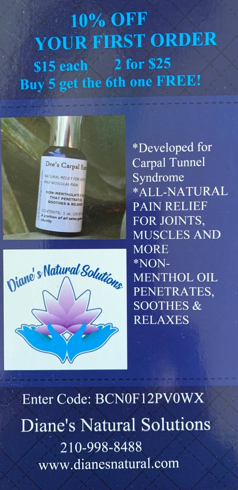 Diane’s Natural Solutions | 254 Greenhill Pass, San Antonio, TX 78213, USA | Phone: (210) 998-8488