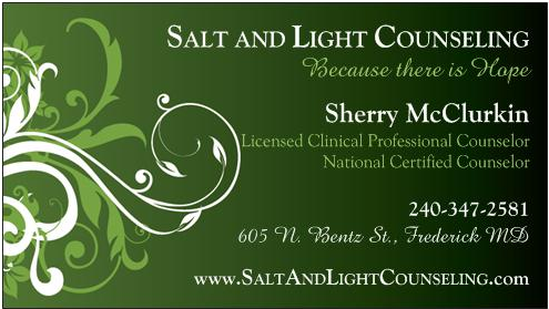 Salt and Light Counseling LLC | 1707 Rosemont Ave, Frederick, MD 21702, USA | Phone: (240) 347-2581