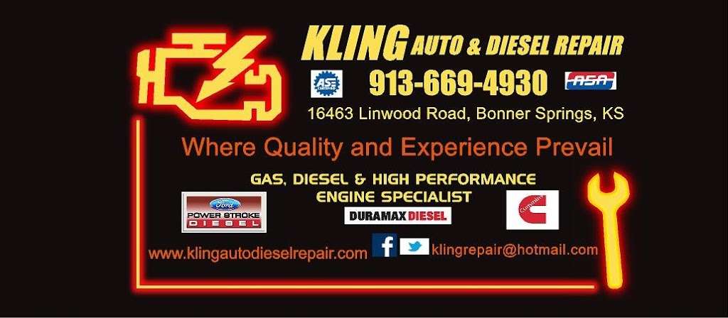 Kling Auto & Diesel Repair | 16463 Linwood Rd, Bonner Springs, KS 66012, USA | Phone: (913) 669-4930