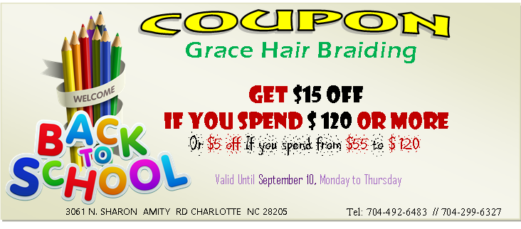 Grace African Hair Braiding | 3061 N Sharon Amity Rd, Charlotte, NC 28205, USA | Phone: (704) 492-6483