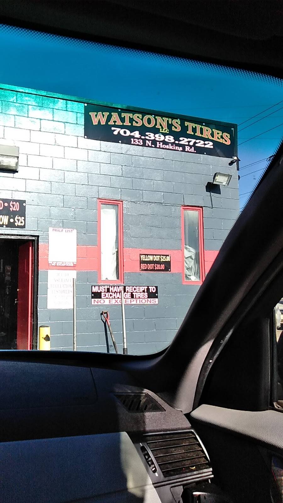 Watsons Tires | 133 N Hoskins Rd, Charlotte, NC 28216 | Phone: (704) 398-2722