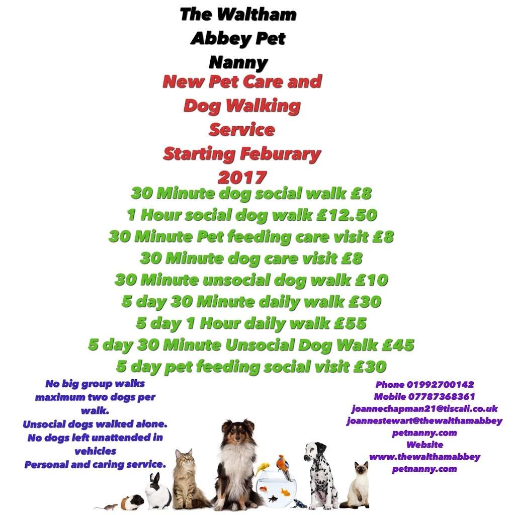 The Waltham Abbey Pet Nanny | 21 Walton Gardens, Waltham Abbey EN9 1BL, UK | Phone: 01992 700142