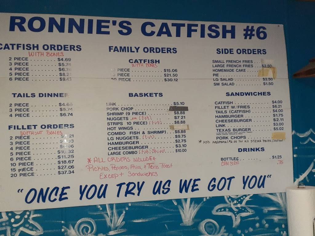 Ronnies Catfish & More | 4158 E Rosedale St, Fort Worth, TX 76105, USA | Phone: (817) 534-6038