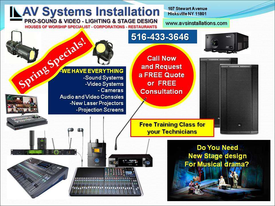 av systems installations | 6160, 107 Stewart Ave, Hicksville, NY 11801, USA | Phone: (516) 433-3646