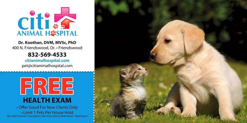 Citi Animal Hospital | 400 North Friendswood Drive (FM 518), Friendswood, TX 77546 | Phone: (832) 569-4533