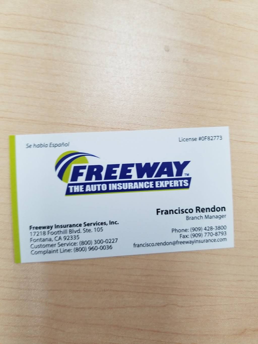 Freeway Insurance | 17218 Foothill Blvd Ste 105, Fontana, CA 92335, USA | Phone: (909) 285-1064