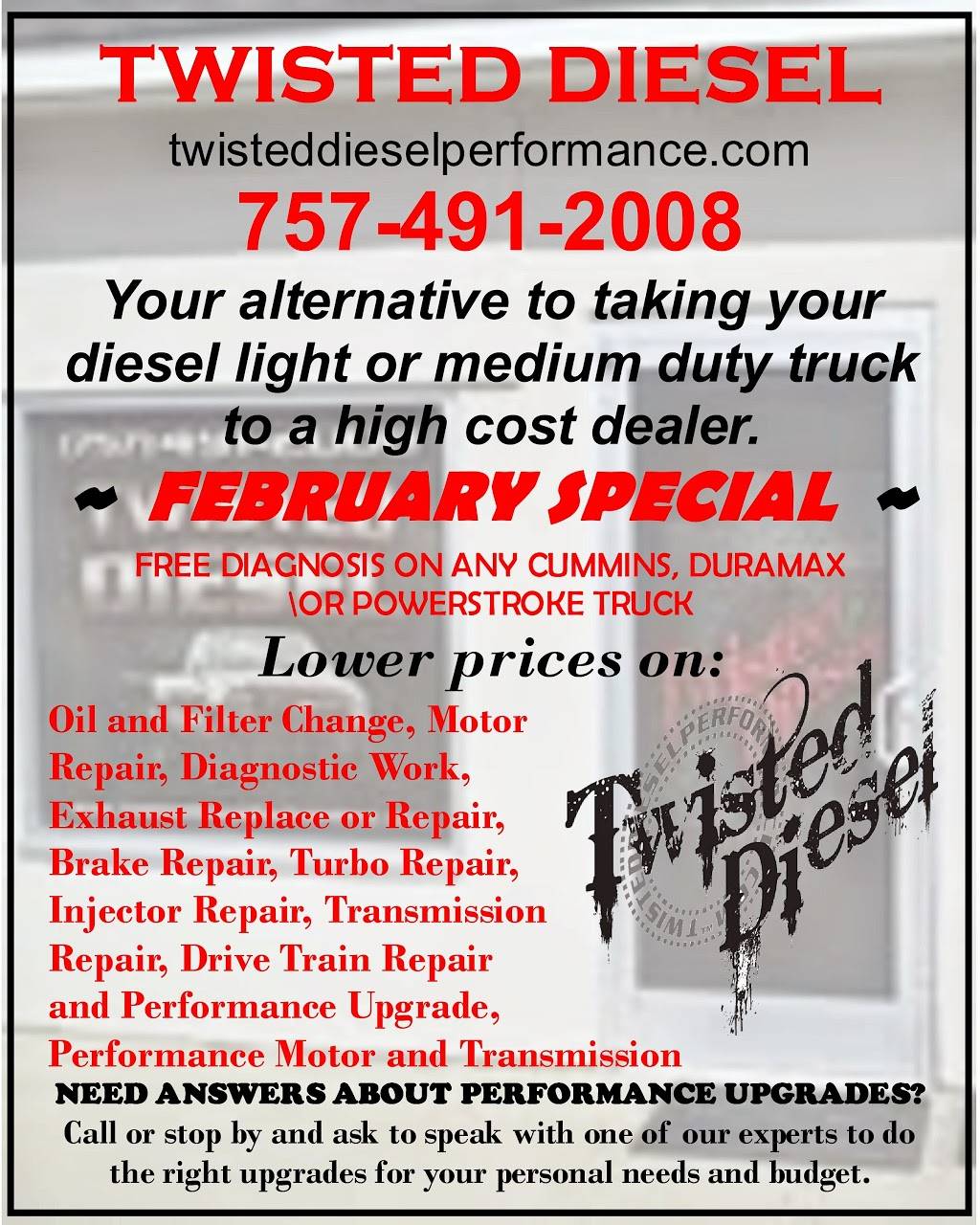 Twisted Diesel | 2629 S Battlefield Blvd, Chesapeake, VA 23322, USA | Phone: (757) 491-2008