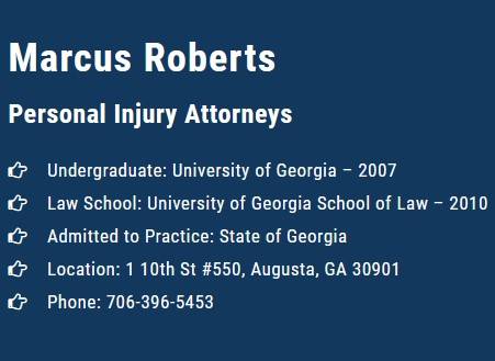 Marcus Roberts | One 10th Street Riverfront Center, Suite 550, Augusta, GA 30901, United States | Phone: (706) 396-5453