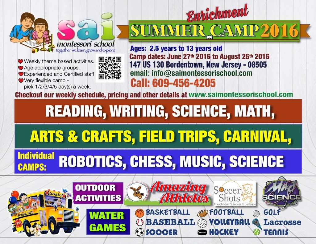 Sai Montessori School | 147 US-130, Bordentown, NJ 08505, USA | Phone: (609) 456-4205