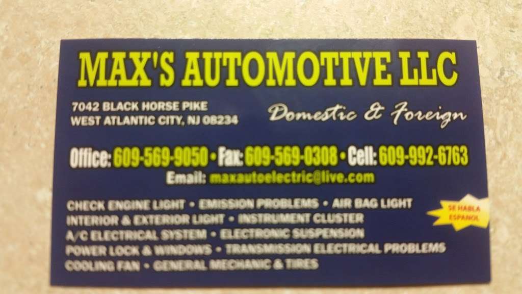 Maxs Automotive LLC | 7042 E Black Horse Pike, Pleasantville, NJ 08232, USA | Phone: (609) 569-9050