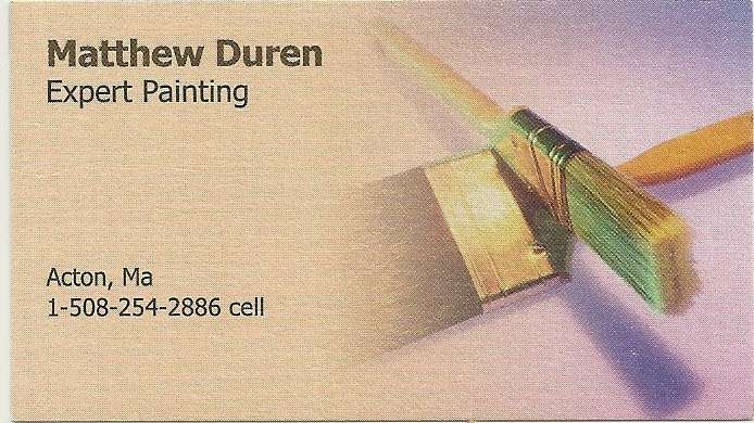 Matthew Duren Painting | 398 Main St, Acton, MA 01720, USA | Phone: (508) 254-2886