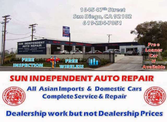 Sun Independent Auto Repair | 1645 47th St, San Diego, CA 92102, USA | Phone: (619) 234-7051